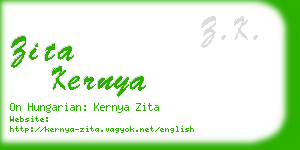 zita kernya business card